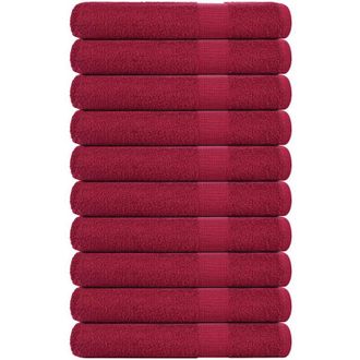 vidaXL Asciugamani 10 pz Bordeaux 100x200 cm 360 g/m&sup2; 100% Cotone - Vidaxl