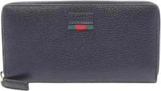 Gucci Pre-owned Leather Long Wallet - Dames - Vintage Accessoires - Zwart - ONE Size - Leer - Vintage