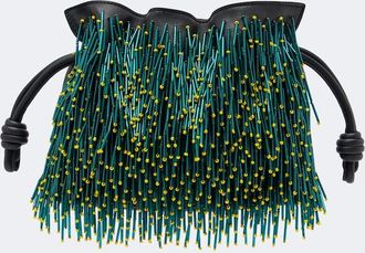 Loewe Clutch Flamenco Mimosa Mini in pelle con perline