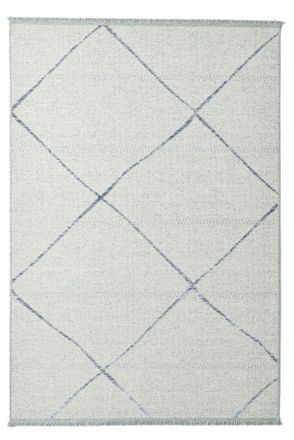 THEKO Alfombra fina tejida a máquina en lana y viscosa natural 240x340 cm