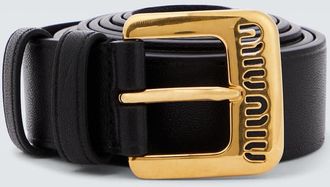 Miu Miu Logo leather belt