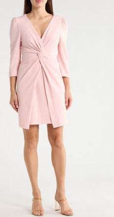 Julia Jordan Knotted Three-Quarter Sleeve Minidress in Blush at Nordstrom Rack, Size 10