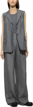 Luisa Cerano Gabardine Vest In Charcoal