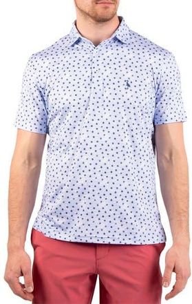 Tailorbyrd Vintage Stars Print Performance Polo in Blue at Nordstrom Rack, Size X-Large