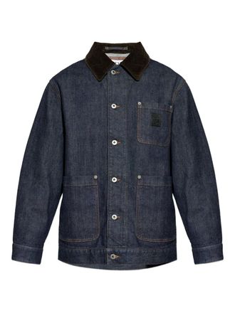 Loewe corduroy-collar pocket jacket - Blue