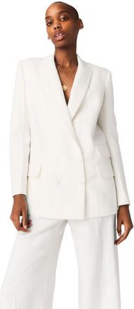 Maje Double-breasted suit jacket in White at Nordstrom, Size 38 Eu