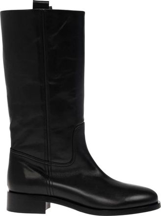 Aeyde Theo Hoge Laarzen - Dames - Hoge Laarzen - Zwart - 39 EU - Leer - Schoenen