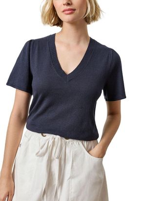 Lilla P V-Neck Linen-Blend Sweater