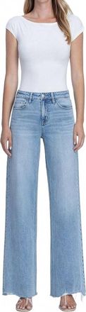 Flying Monkey Seattle High Rise Raw Hem Jeans In Light Wash