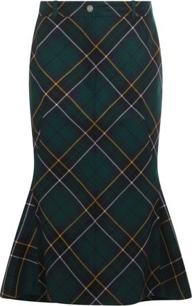 Alexander McQueen Skirts Navy/Green/Yellow-Donna