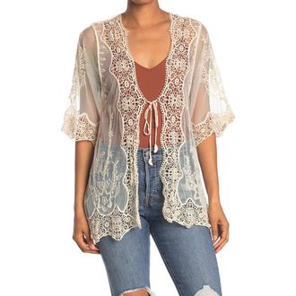 Forgotten Grace Novelty Crochet Lace Topper in Natural at Nordstrom Rack, Size X-Large