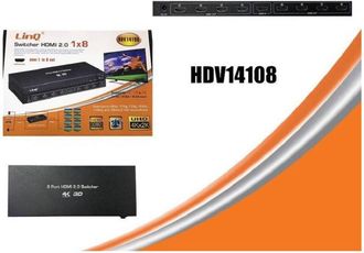 Trade Shop Trade Shop - Switch Switcher Hdmi 2.0 1x8 Porte Hdmi Uhd Supporto 4k 2k 3d Splitter Hdv14108