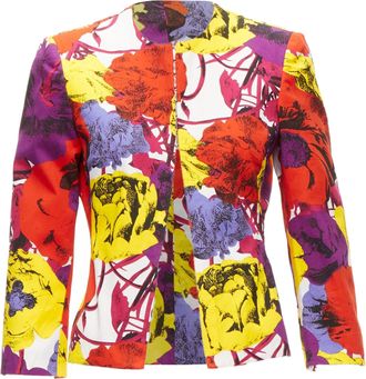 Versace Gianni Versace Pop Art Rose print corseted cropped jacket