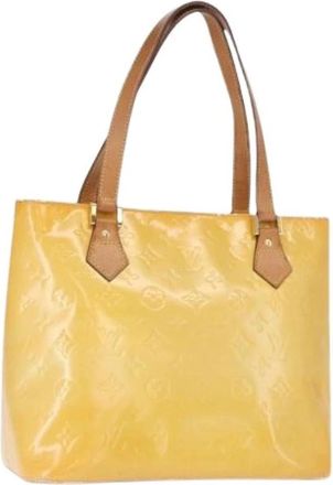 Louis Vuitton Pre-owned Patent Leather Hand Bag - Dames - Vintage Shopper - Geel - ONE Size - Leer - Vintage