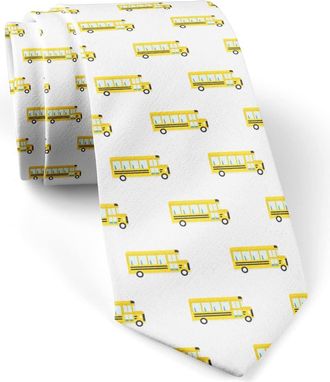Generic Skinny Slim Fashion Necktie for men, Novelty Conversational Neckwear Ties (Yellow School Bus Pattern) Color1163