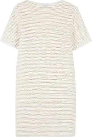 Bottega Veneta Gebreide jurk met kanten effect - Dames - Kleedjes - Beige - M - Katoen - Kleedjes