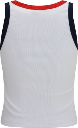 Fiorucci Womens Angels Patch Tank Top With Contrast Trims Cotton; Elastane