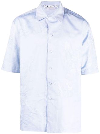 Off-white Camicia con effetto jacquard - Blu