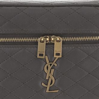 Saint Laurent Womens Vanity Bag Gaby Mini Leather Dark Grey Shoulder