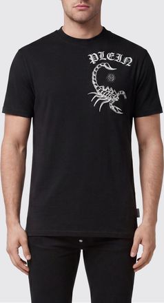 Philipp Plein T-shirt in cotone tinta unita con logo a contrasto