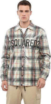 Dsquared2 Beige Logo Check Overshirt