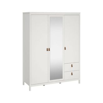Dmora Dmora - Armario 3 Puertas Rufina, Muebles De Dormitorio, Vestidor, Armario De Ropa, 150x58 H199 Cm, Blanco