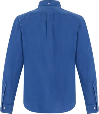 GANT Mens Long-Sleeved Linen Shirt Blue
