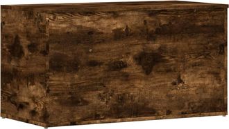 vidaXL Ba&uacute;l Almacenaje Madera Contrachapada Roble Ahumado 84x42x46 Cm Vidaxl