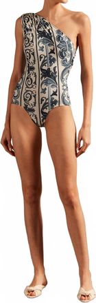 Adriana Degreas Hera One-Shoulder Swimsuit In Blue