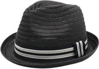 Bruno Magli Packable Trilby Straw Fedora Hat in Black at Nordstrom Rack, Size Large/x-Large
