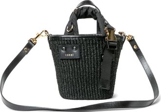 sacai Trapezoidal Structured Handbag with Woven Texture