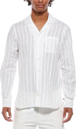 Isaia Camp Collar Linen-Blend Shirt
