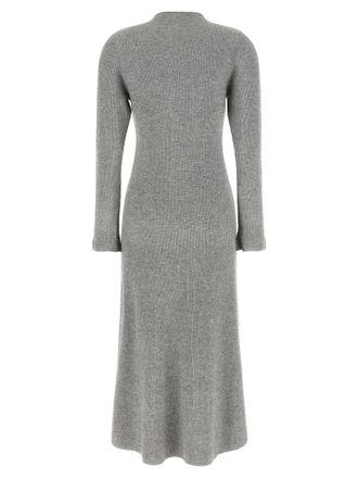 Fabiana Filippi Ribbed-Sleeve Knit Dress - Gray