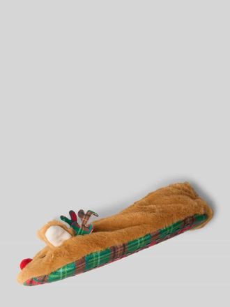 Capelli Hausschuhe in weihnachtlichem Design in Hellbraun, Gr&ouml;&szlig;e M/L