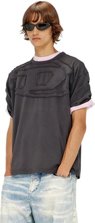 Diesel Relaxed cotton T-shirt with Oval D applique - T-Shirts - Man - Grey
