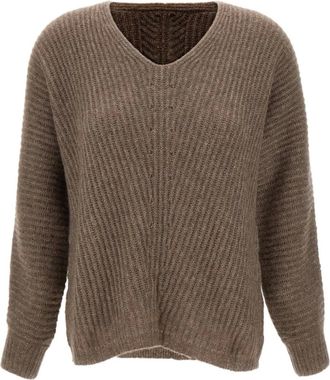 Hemisphere Trui met V-hals - Bruin