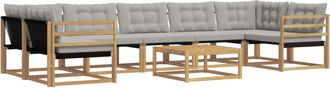 vidaXL Conjunto De Sof&aacute;s De Exterior 8 Uds. Blanco Y Gris Claro Vidaxl