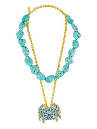 Begum Khan Galene crab-pendant necklace - women - Zirconia/24K Gold Plated Bronze - One Size