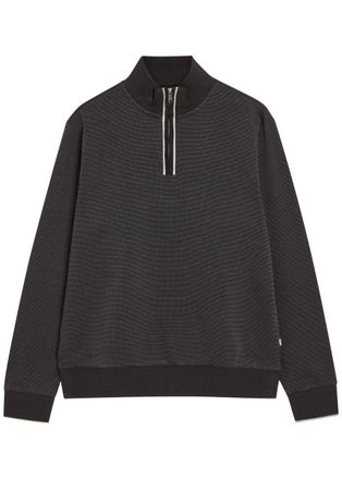 BOSS Boss Sidney Half-zip Cotton Jumper - Black - XL