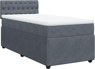 vidaXL Cama Box Spring Con Colch&oacute;n Terciopelo Gris Oscuro 100x200 Cm Vidaxl