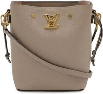 Louis Vuitton Pre-owned Nano Lockme Leather Bucket Bag - Dames - Vintage Schoudertas - Beige - ONE Size - Leer - Vintage
