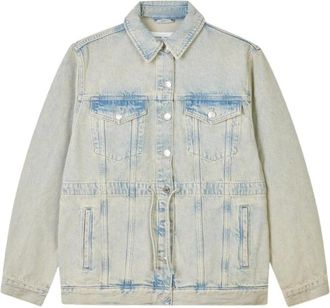 Sams&oslash;e & Sams&oslash;e Denim Jackets, female, Gray, L, Denim Jacket with Loose Fit and Drawstring