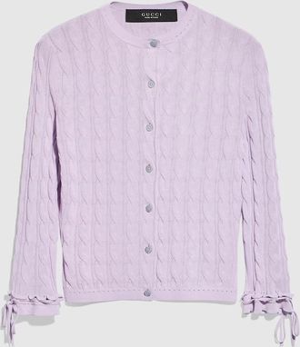 Gucci Braided Cotton Blend Cardigan, Pink, Ready-to-wear