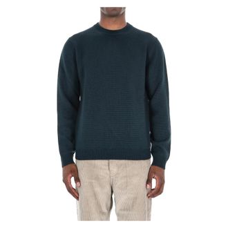 Roberto Collina Round-neck Knitwear, male, Green, M, Green Merino Jumper High Quality