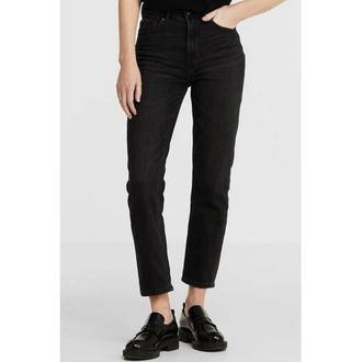 Only cropped high waist straight leg jeans ONLEMILY black denim regular