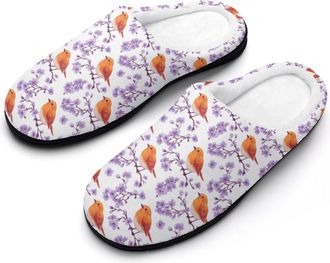 Generic Robin Bird Print Womens Slippers Winter Warm House Shoes Indoor Outdoor Hotel Slipper