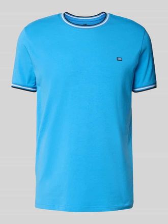 Christian Berg T-Shirt mit gerippten Abschl&uuml;ssen in Ocean, Gr&ouml;&szlig;e S