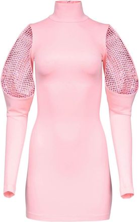 Area crystal-embellished minidress - women - Rayon/Nylon/Spandex/Elastane - L - Pink