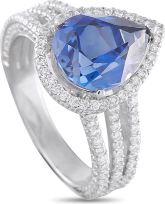 Luxury Bazaar Platinum 1.0ct Diamond and Sapphire Ring MF18-050726