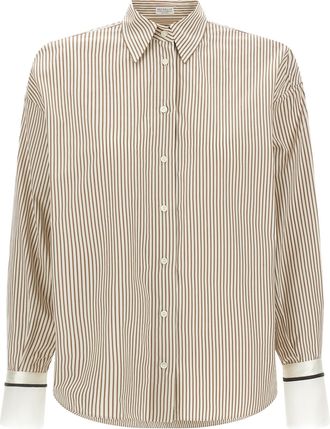 Brunello Cucinelli Beige Cotton Womens Blouse